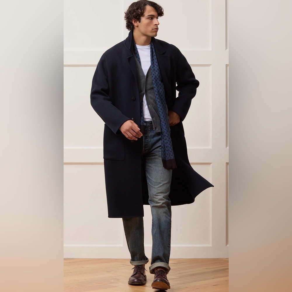 NWT J. Crew topcoat in navy cashmere blend size 40s (men’s medium)